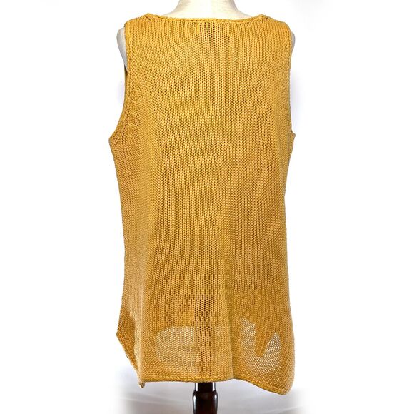 Eddie Bauer Yellow Sleeveless Sweater Vest Tunic Women's L - Picture 2 of 7